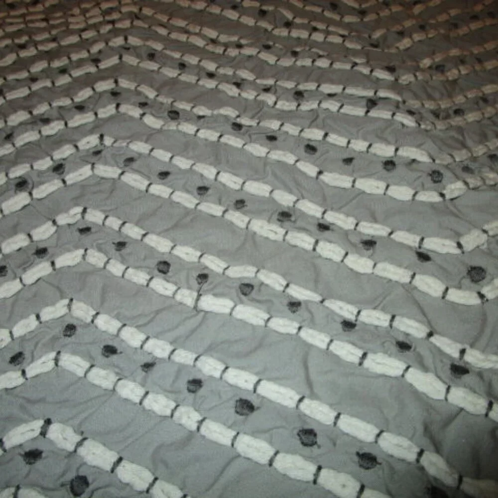 West Elm Embroidered Quilted Pillow Shams Cotton Textured Chevron Standard 2 Pc